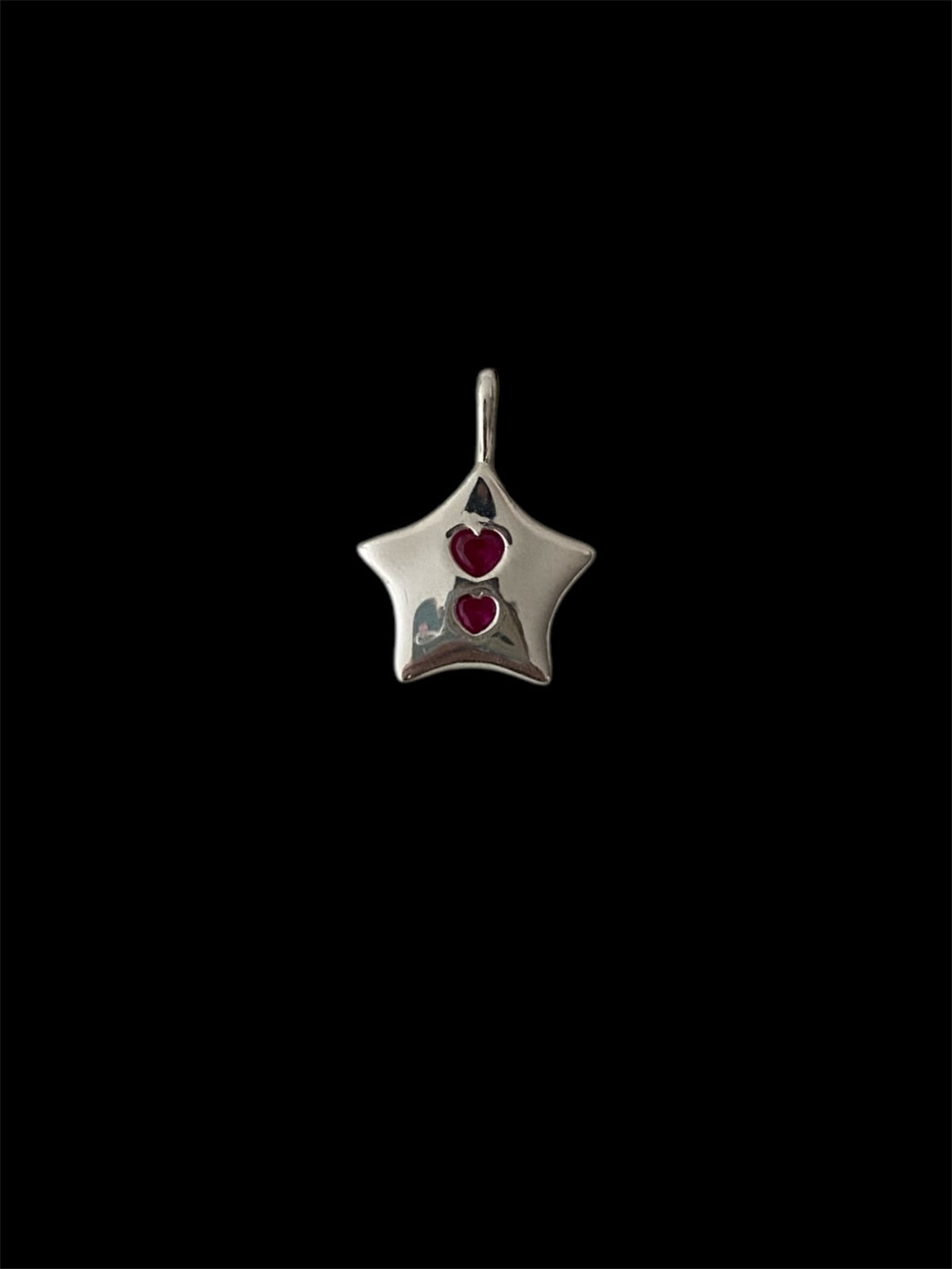 me & you ruby heart star necklace