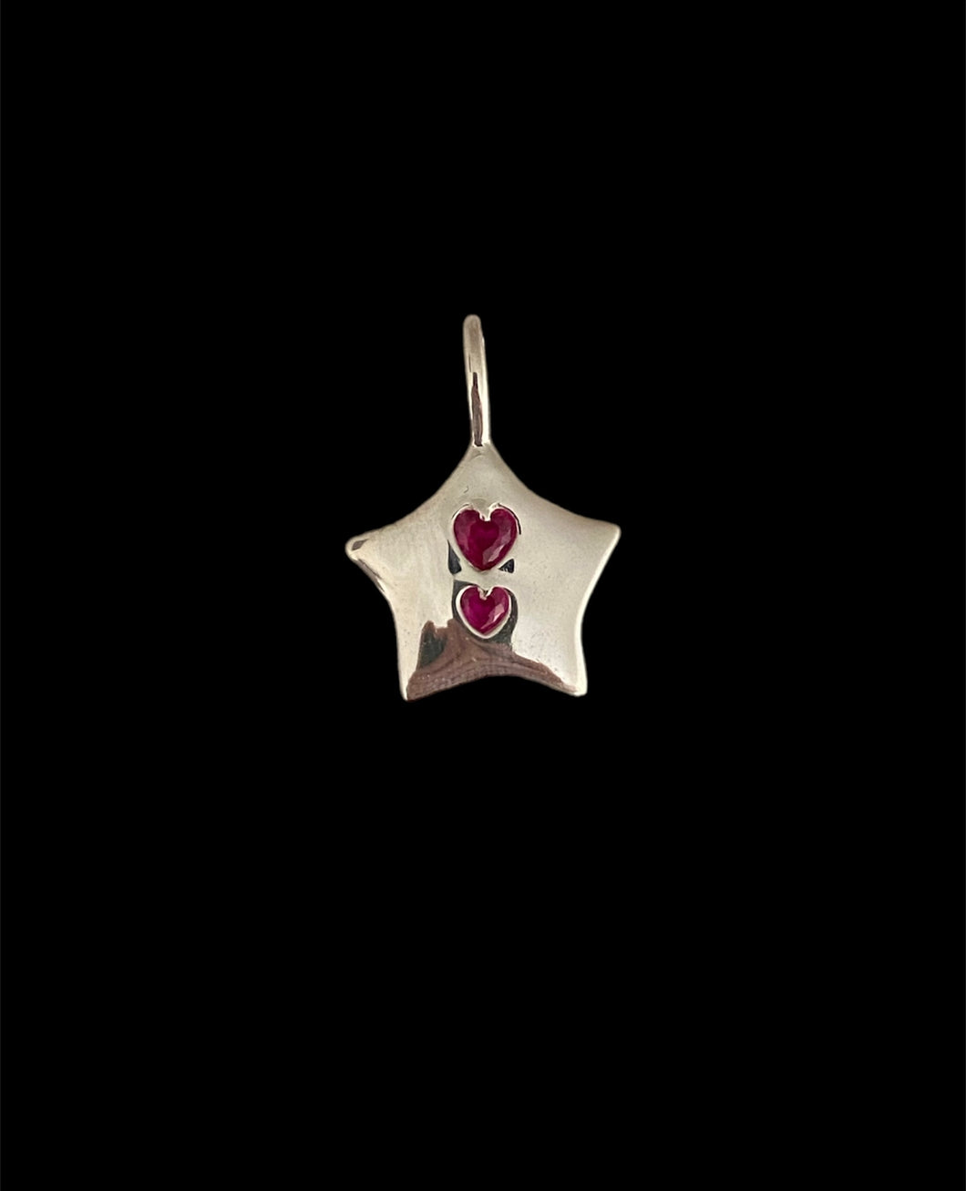 me & you heart star necklace