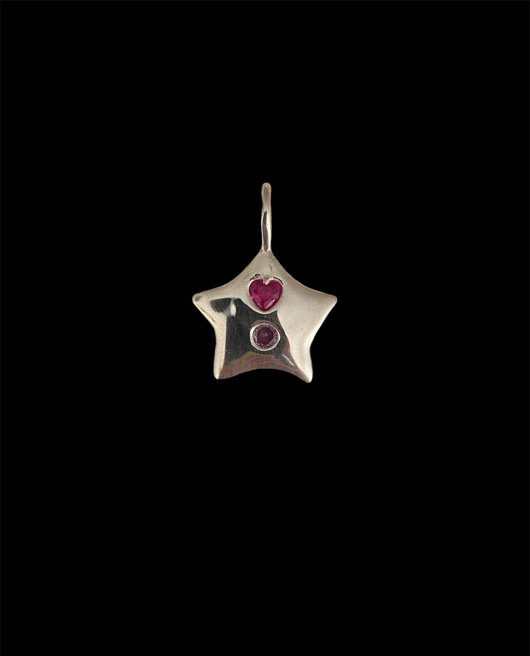 chunky ruby & amethyst star necklace