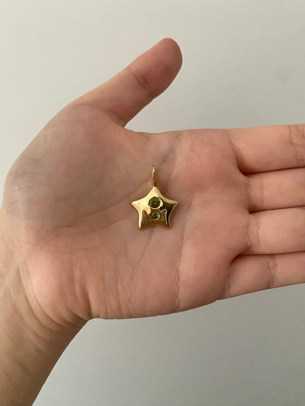 gold-plated double peridot star