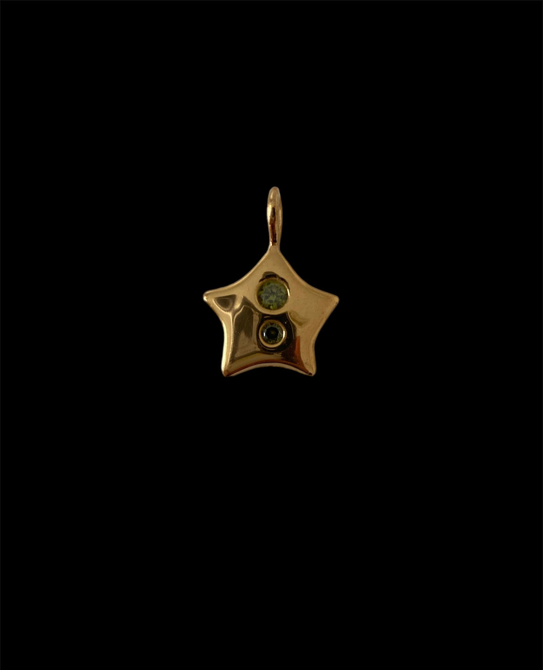 Gold plated double peridot star necklace