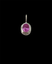 Load image into Gallery viewer, chunky pink sapphire tab necklace
