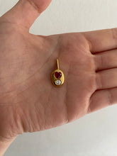 Load image into Gallery viewer, gold-plated oval ruby drop necklace
