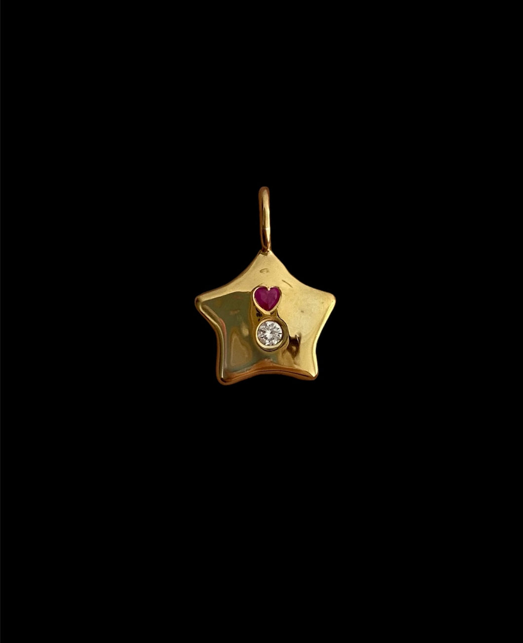 gold-plated ruby star necklace