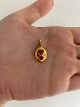 Load image into Gallery viewer, Gold plated two of hearts necklace
