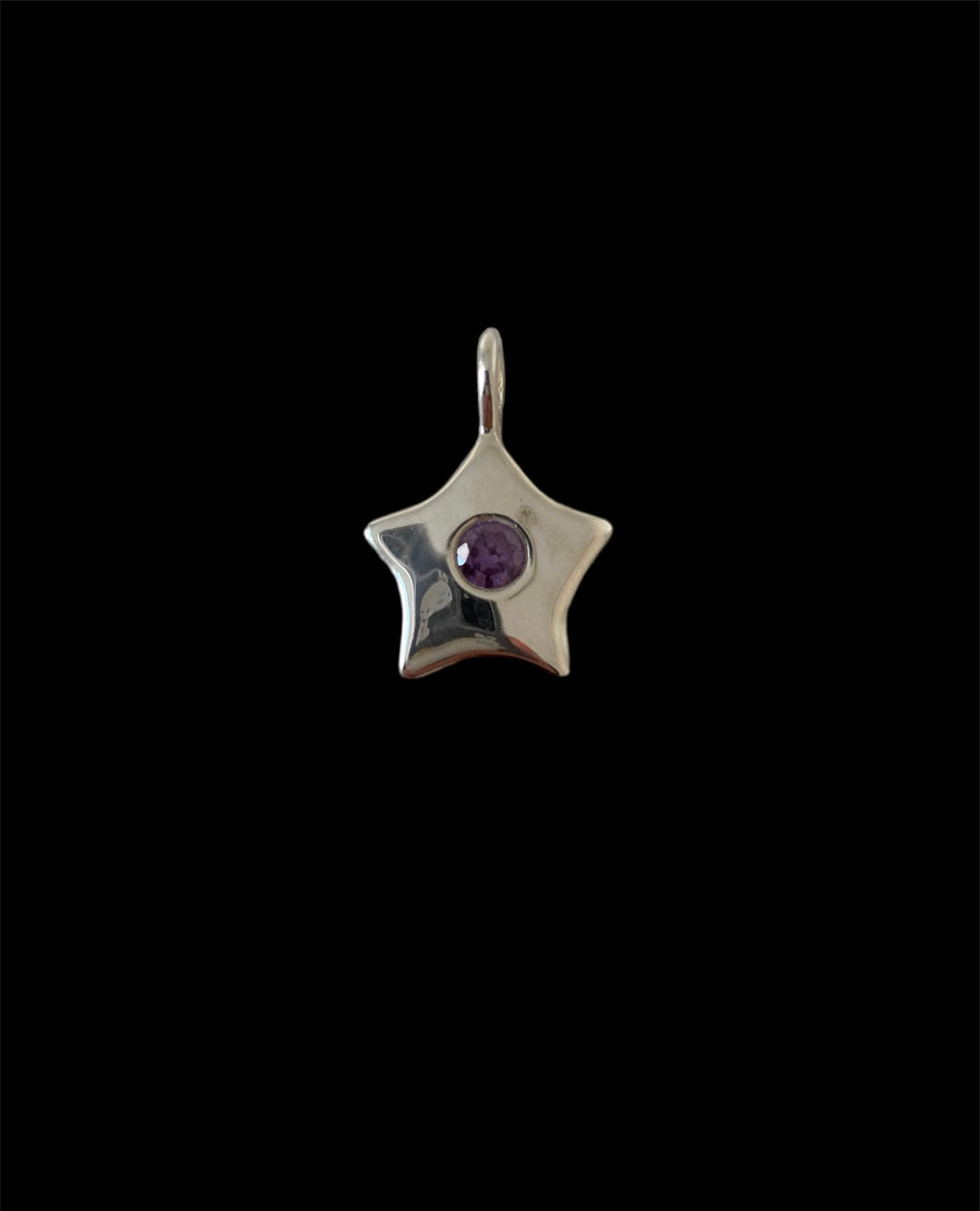 Amethyst chunky star pendant