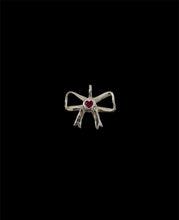 Load image into Gallery viewer, Ruby heart bow necklace 1
