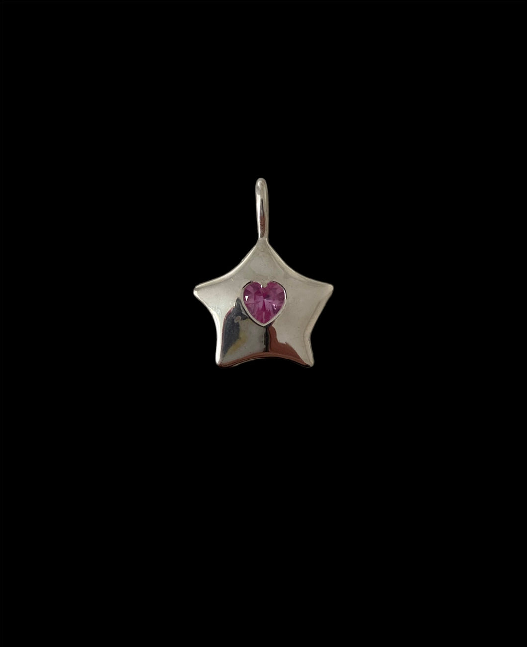 Pink love star necklace