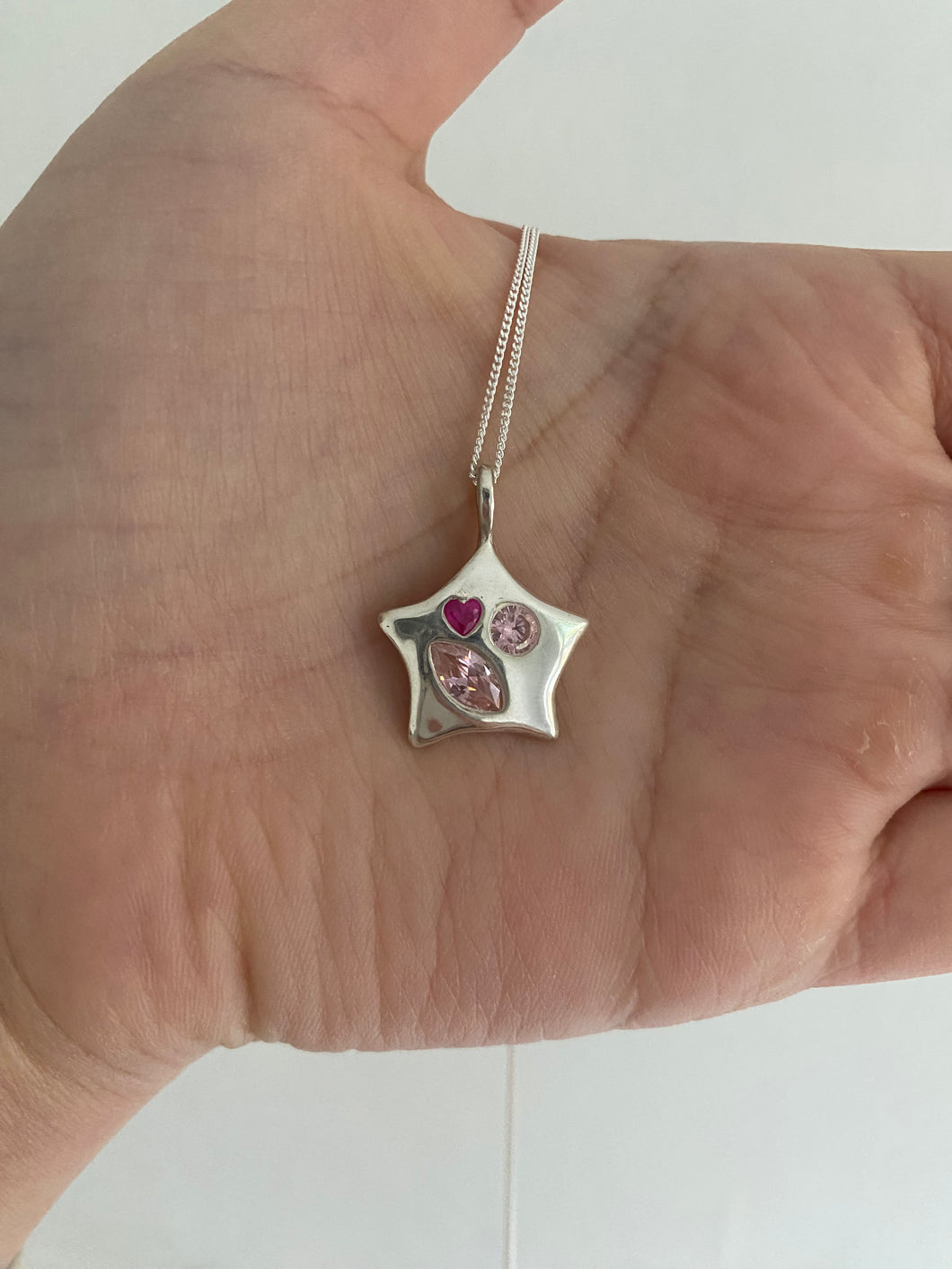 Love heart star necklace