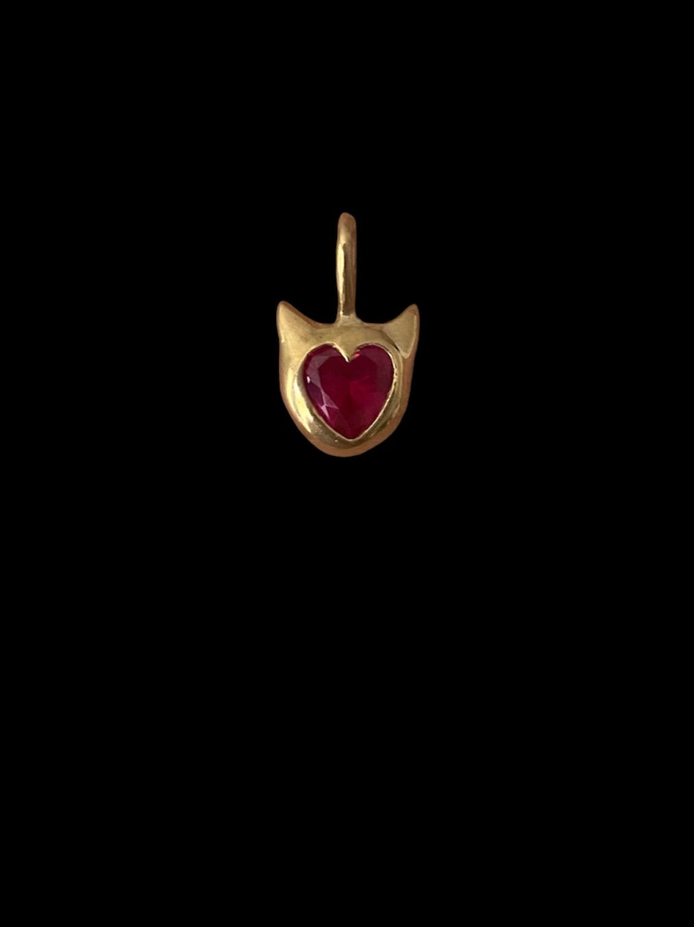 gold-plated devil heart pendant