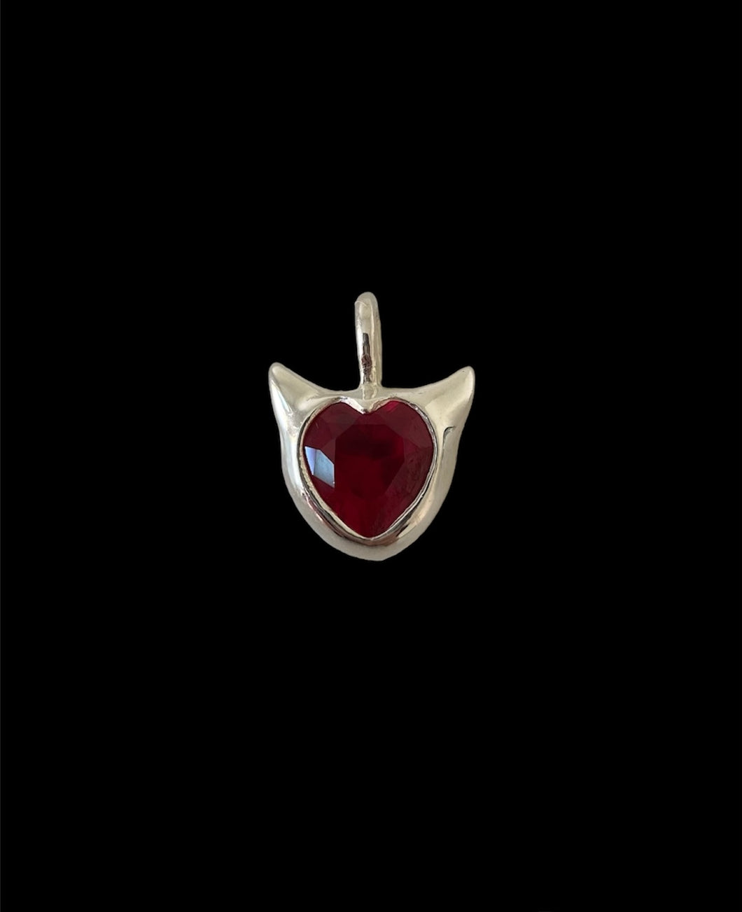 Large devil heart necklace