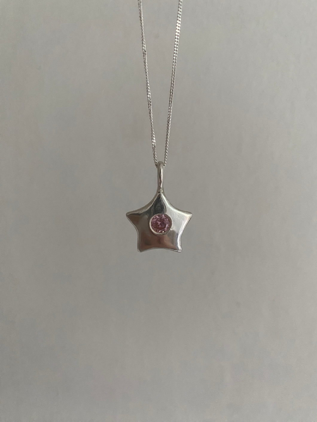 baby pink star necklace