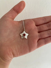 Load image into Gallery viewer, red garnet star necklace
