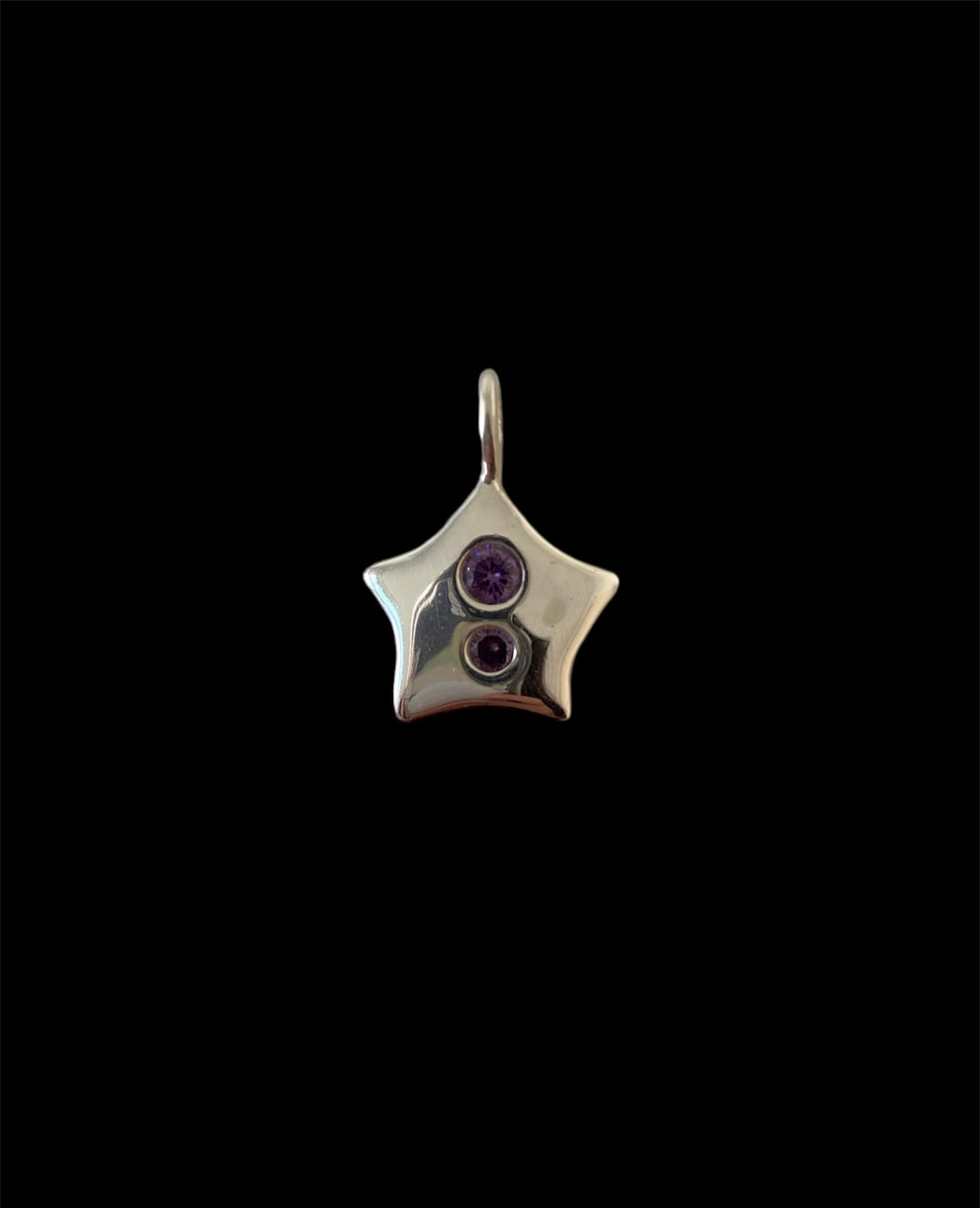 Double amethyst chunky star necklace